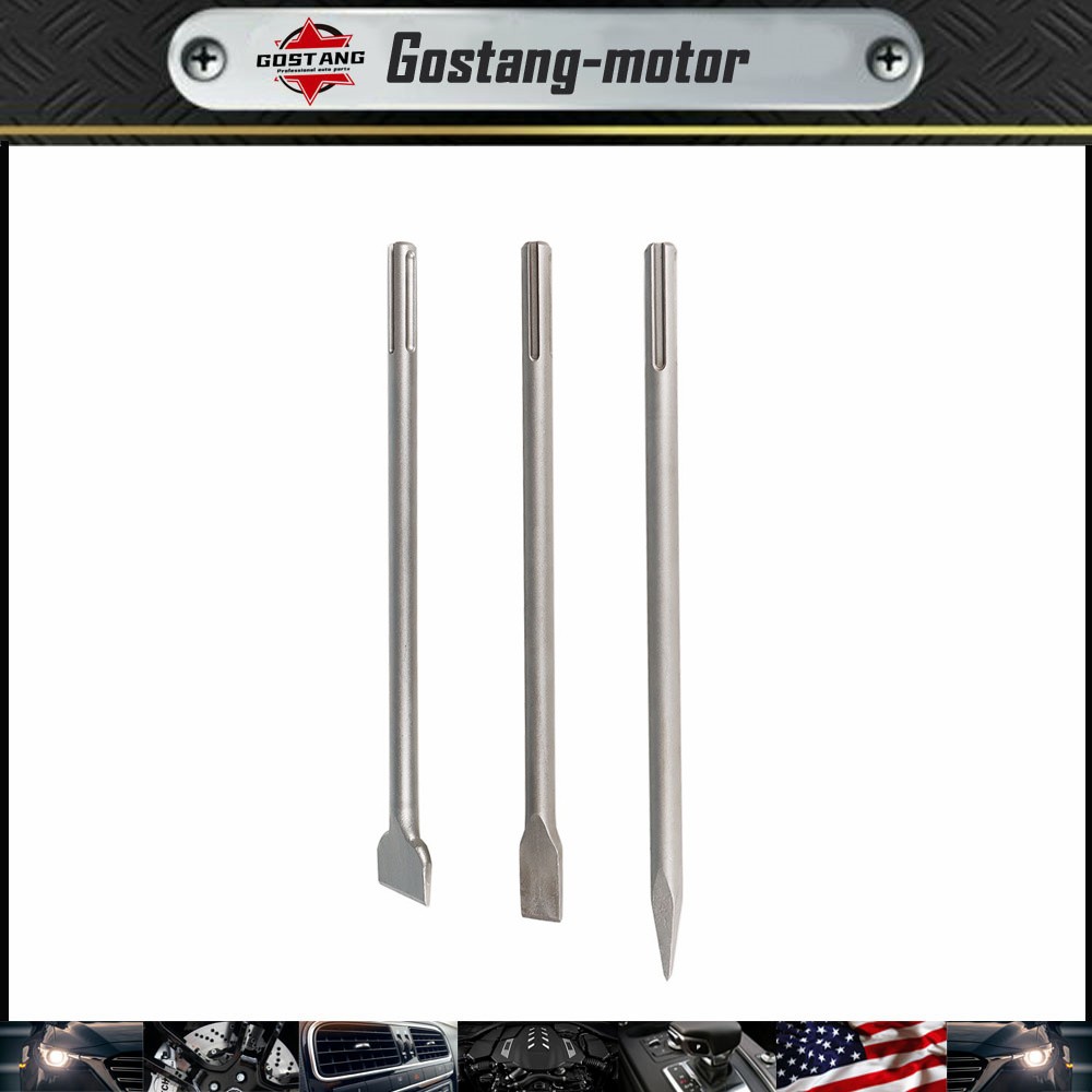 16-Inch SDS Max Chisel Set Heavy Duty Rotary Hammer Chisel Bit Set 3Pcs