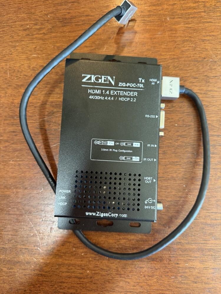 ZIGEN TRANSMITTER 18GBPS HDMI EXTENDER ZIG-POC-70U