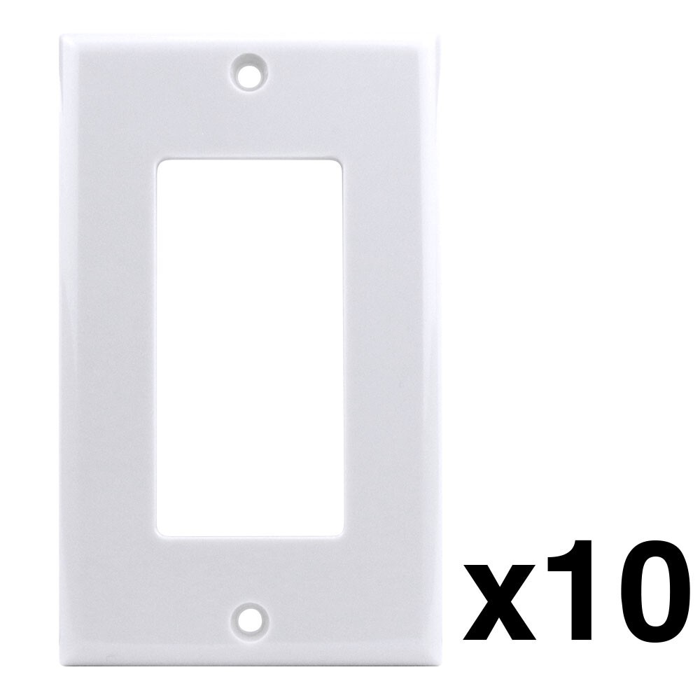 Construct Pro™ Decorative Single Gang Wall Plate (10-Pack, White)