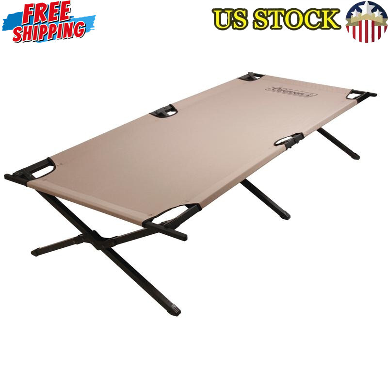 Durable Foldable Camping Cot Heavy-Duty Steel Frame Comfortable Support 300lbs