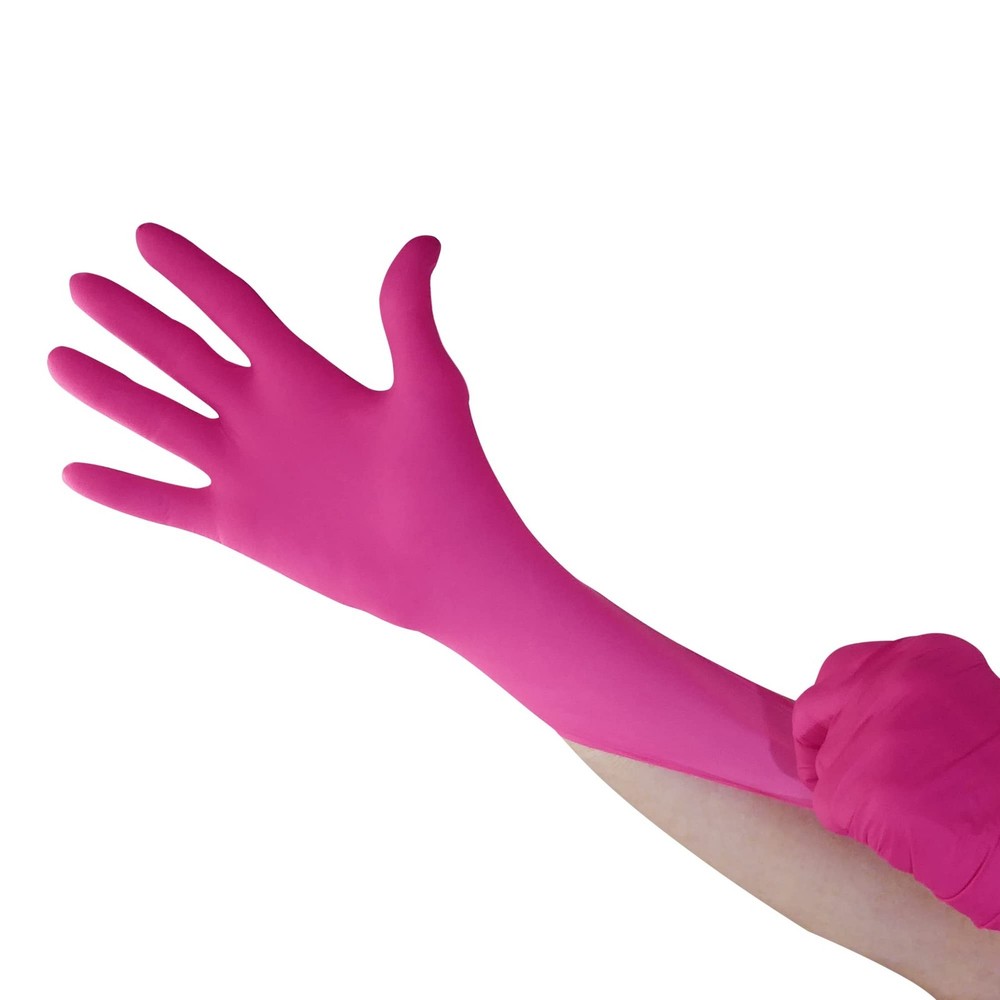 Waxness Cosmetology Nitrile Gloves Pink, Medium, 100 pcs/box Small
