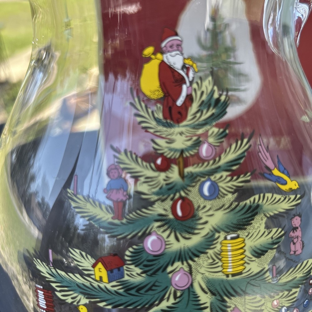 Spode Christmas Tree Glass Pitcher with Handle, 96oz., NEW!