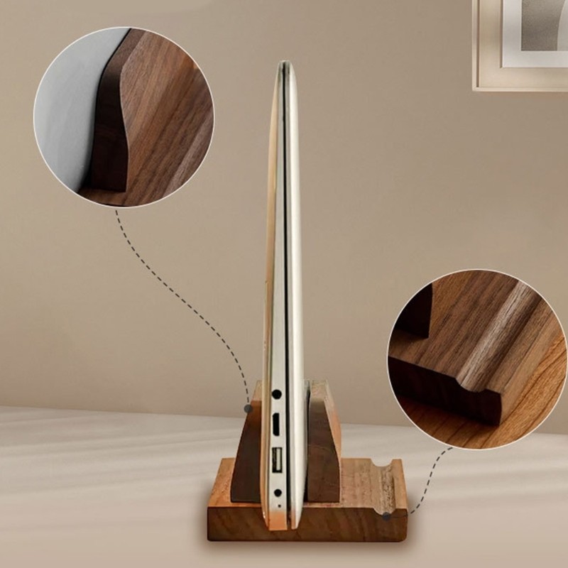 Multifunction Walnut Device Stand Walnut Stand Compact for Work Study