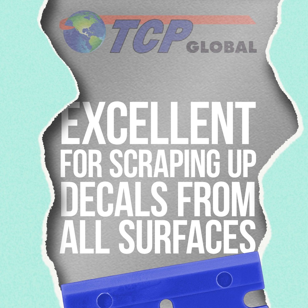 TCP Global 100 pc Plastic Razor Scraper Blades Chisel Edge Remove Decals Sticker