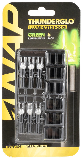 NAP Thunderglo Illuminated Nocks Green 6 Pack
