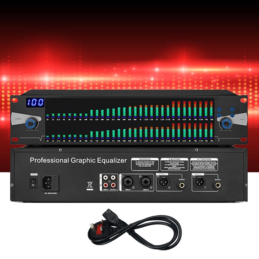 Pro Graphic Equalizer Digital Equalizer Dual 31-Band Spectrum Display US Plug