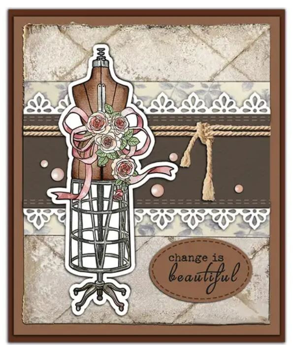 Sewing manakin Cling Clear Stamps