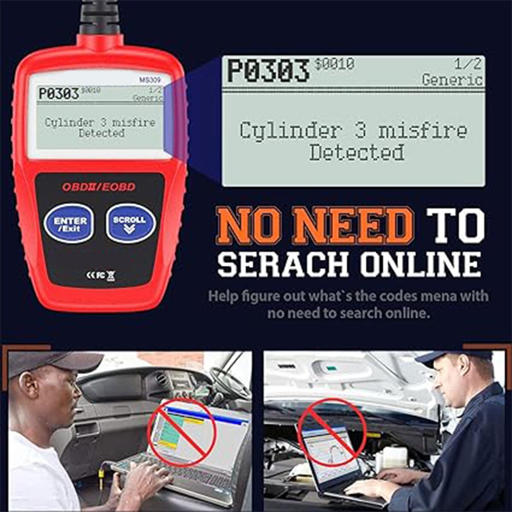 Automotive Code Reader OBD2 Scanner Car Check Engine Fault Diagnostic Tools