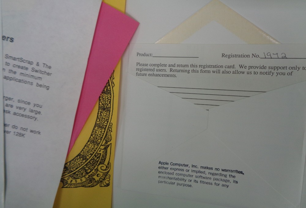 1987 SmartScrap & the Clipper for Macintosh Software - Manual, diskette, etc