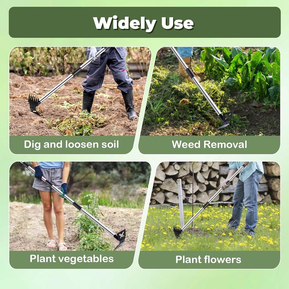Weed Puller Tool with Long Handle - 60" Manual Weeder Remover Tool, 2 in 1 Ha...