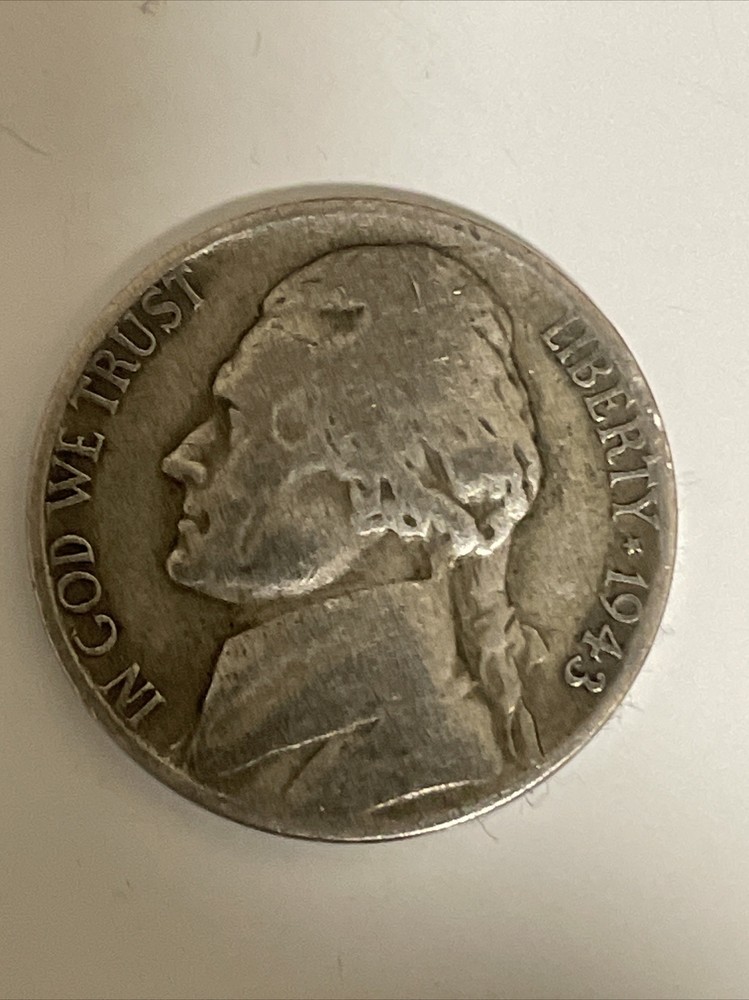 1943-P Silver Jefferson Type 2 war nickel