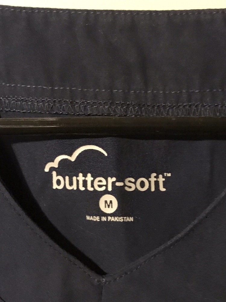 Butter-Soft Scrub Set Women's Medium Navy Multi-Pocket Top & Pants