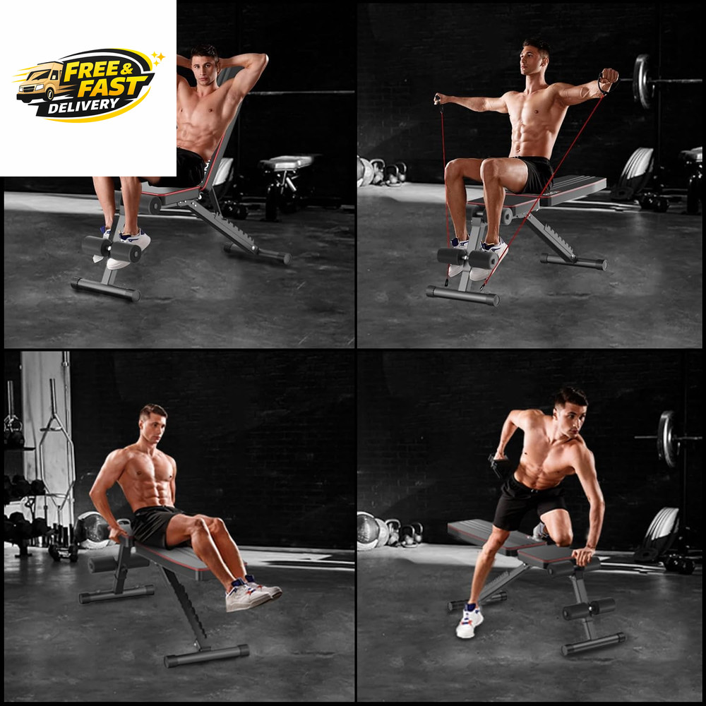 Adjustable Folding Weight Bench for Home Gym, 660 Lbs Capacity Multi-Functional