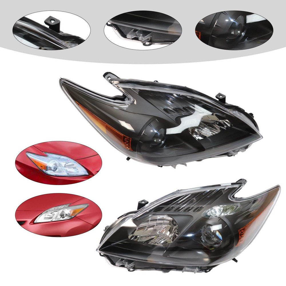 Front Headlight Halogen for Prius 2010-2011 Driver Passenger Side