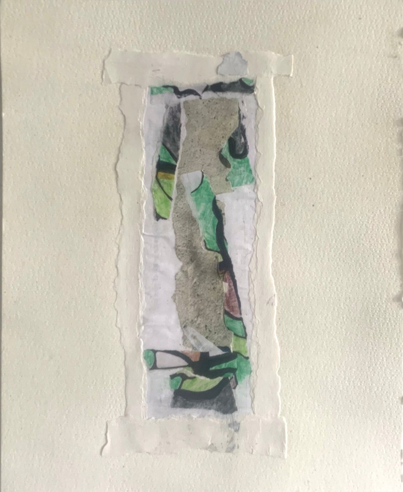 Original Abstract Paper Collage- Textured Mixed Media Study-Signed- 11x9