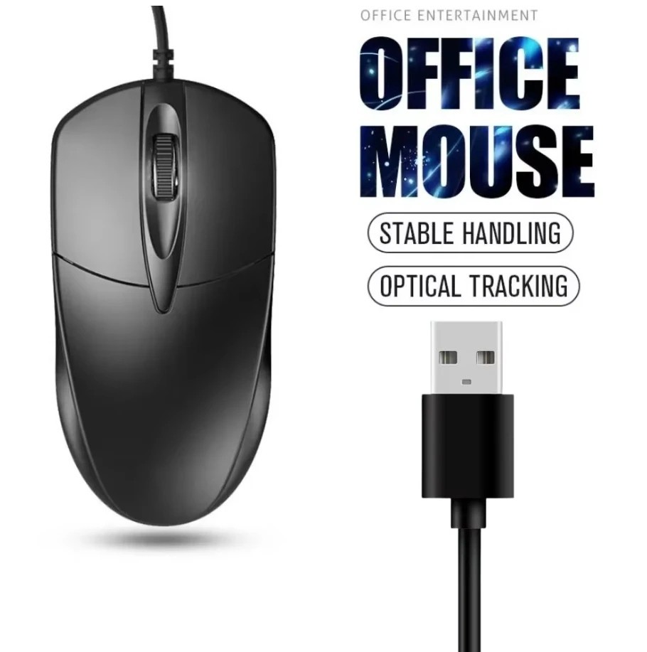 USB Optical Wired Scroll Wheel Mouse PC Laptop Notebook Desktop Black Mice