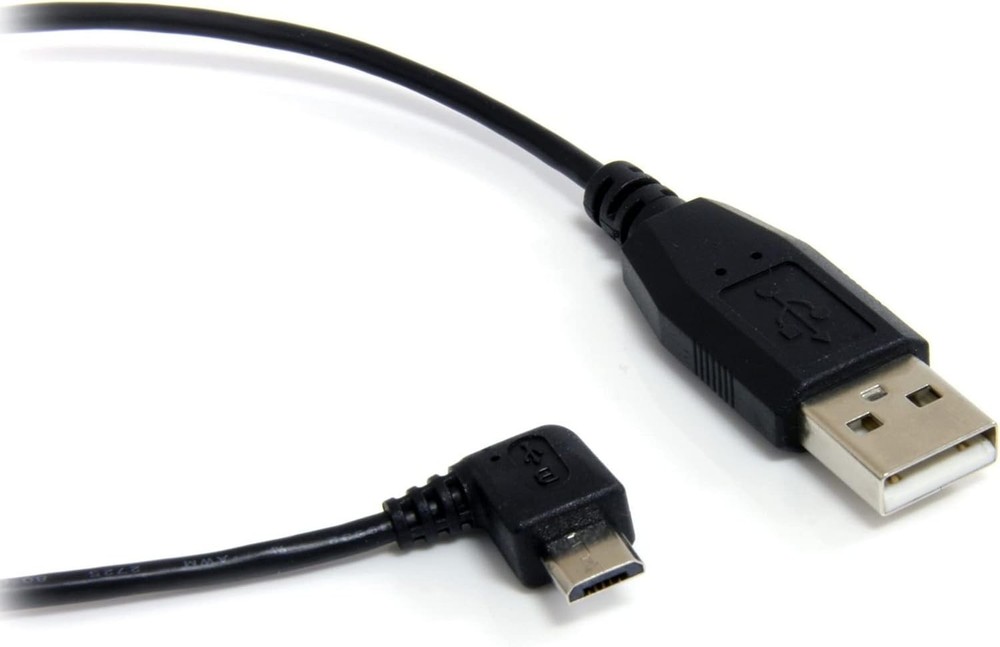 6 ft. 1.8 m Right Angle Micro USB Cable - USB 2.0 A to Right Angle Micro B - ...