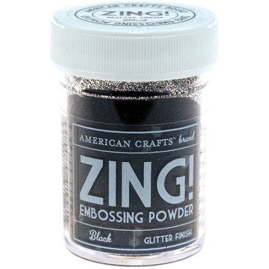 Zing Glitter Embossing Powder, Black 27148- New