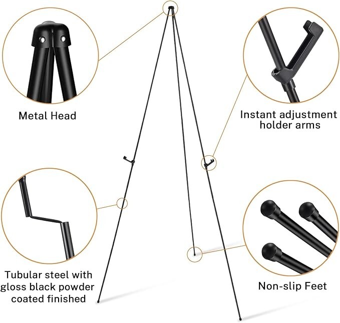 Magicfly Display Easel, X2 63 Inch Telescoping Easel Aluminum Easy-Folding Easel