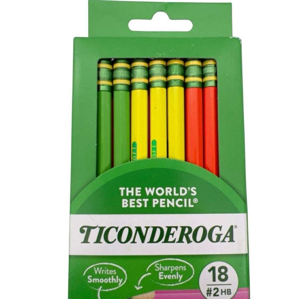 Ticonderoga Neon Sharpened Pencils, 18 Count, #2 HB - Bright Colors