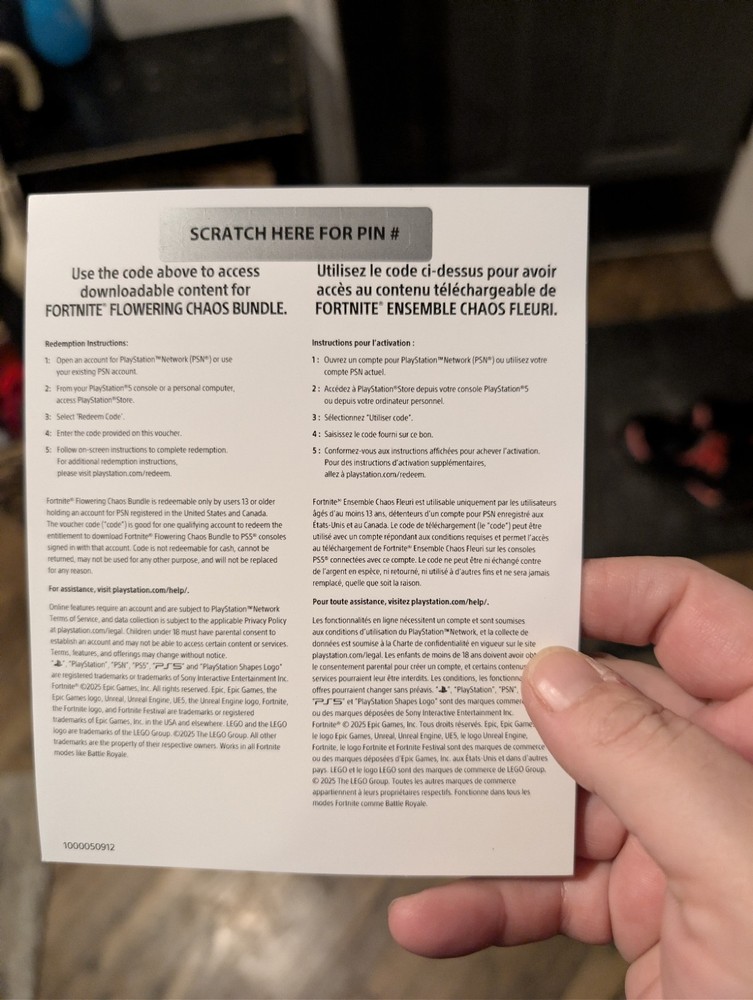 Fortnite Flowering Chaos PS5 Exclusive Bundle Code (Unscratched)