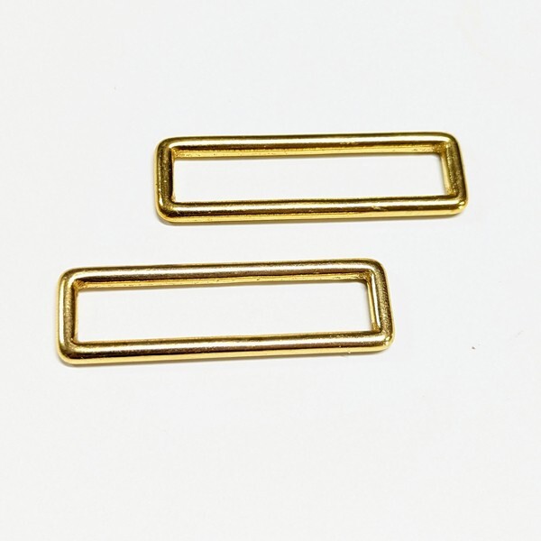 2" (51mm) Gold Plated Solid Rectangle Rings Loops Metal - 32 pcs.