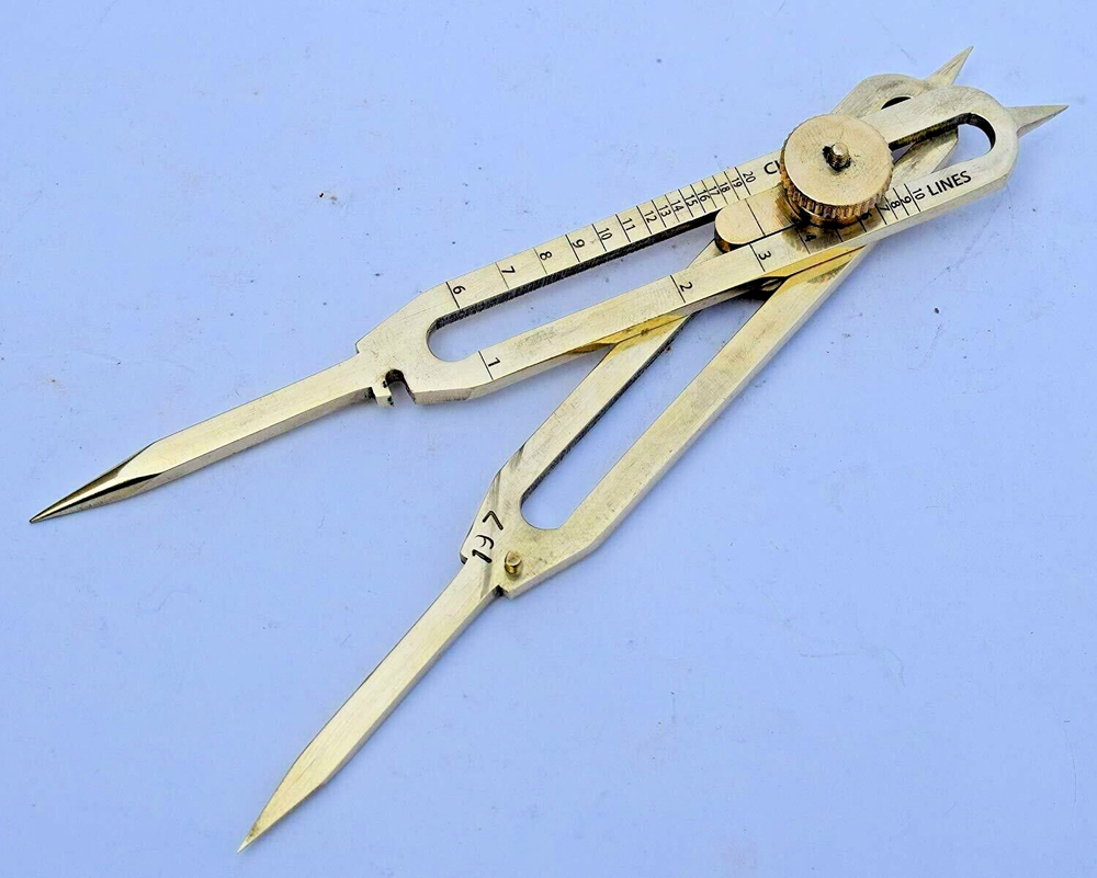 Solid Brass Divider Drafting Proportional Tool 6" Navigational Compass