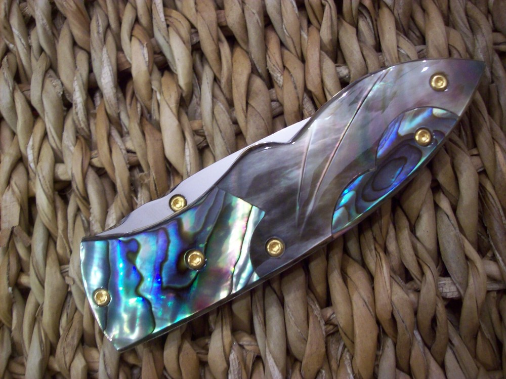 CUSTOM THAILAND KNIFE / BLACK PEARL / ABALONE / NEW 2017