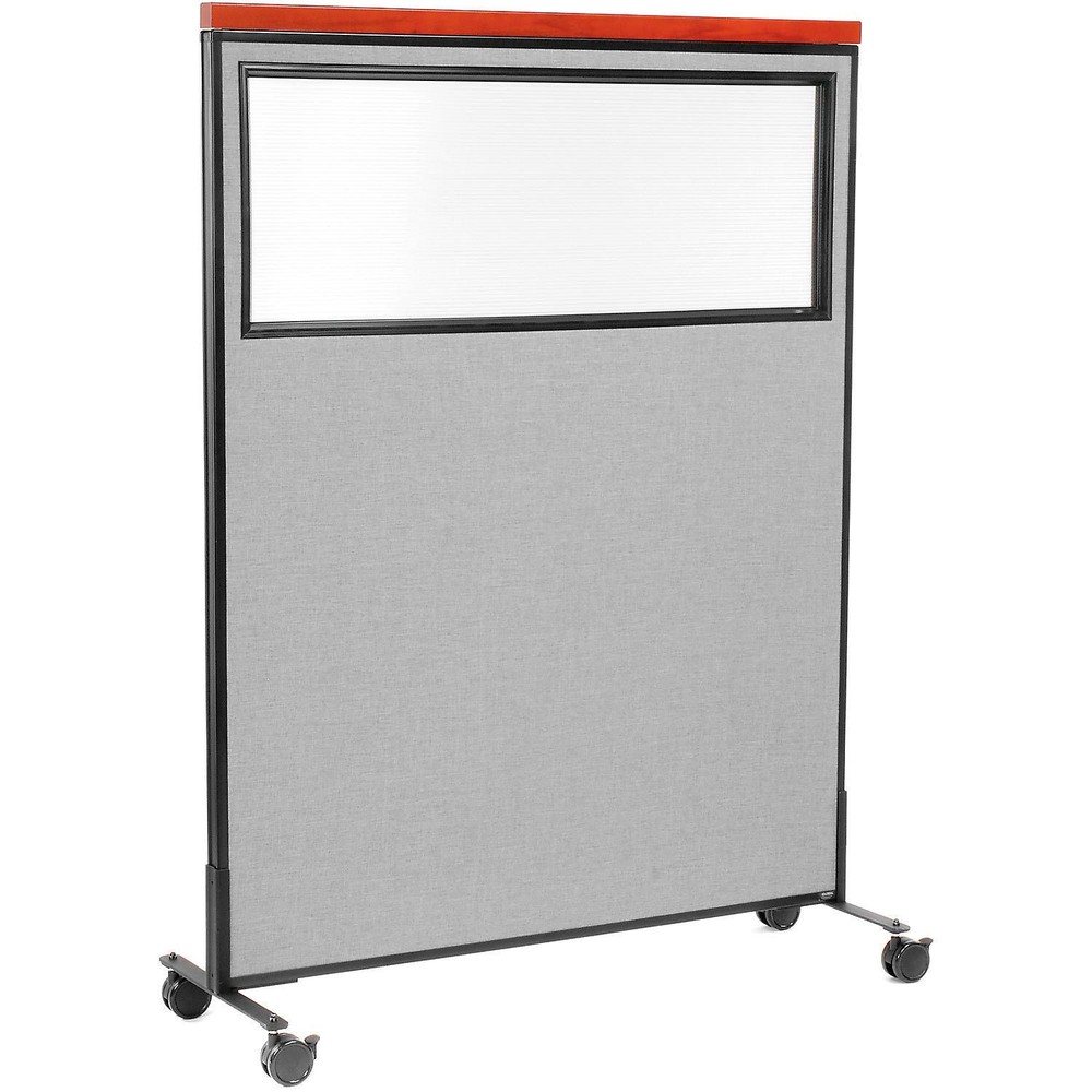 48-1/4"W x 64-1/2"H Mobile Deluxe Office Partition Panel with Partial Window