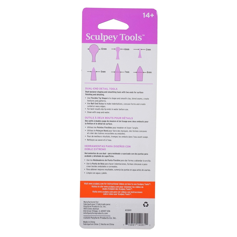 Tools: Dual End Detail Tools - 3pc Set - Sculpting Tools for Multiple Types o...