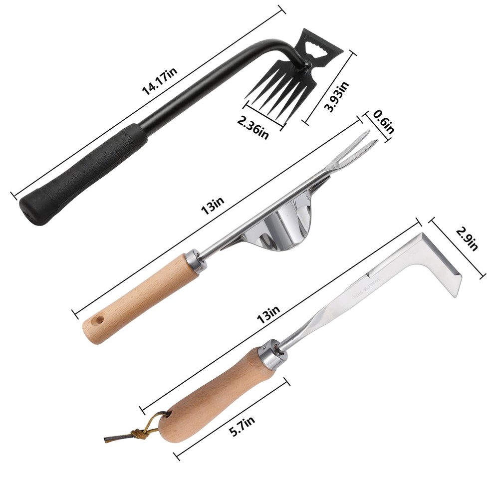 Gardening Hand Weeder Tools, 6 Teeth Uprooting Weeding Tool Multifunctional M...