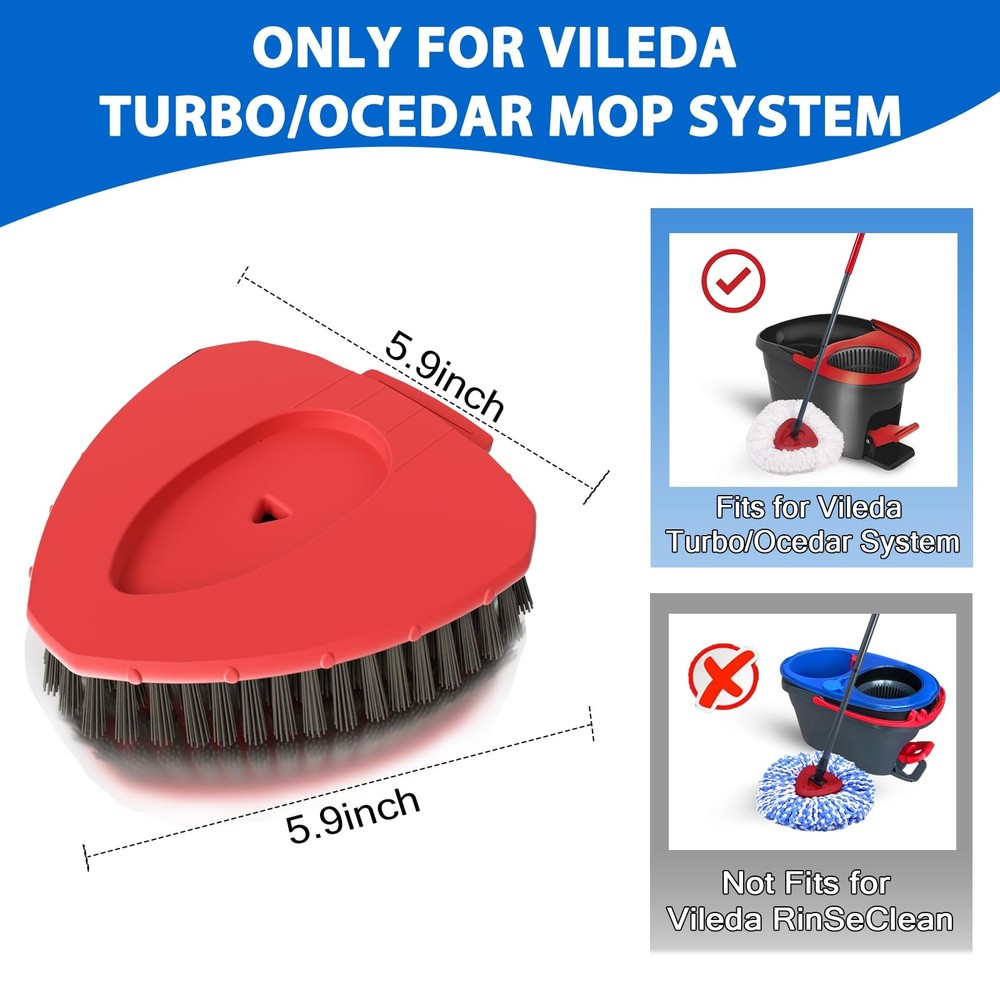 2 Pack Upgraded Spin Mop Replacement Scrub Brush Heads Compatible with Ocedar...