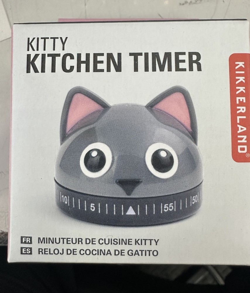 Kikkerland Kitty Kitchen Timer, NEW