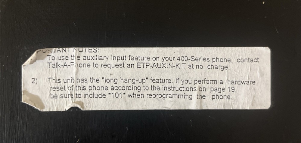 Talk-A-Phone - ETP400V Emergency Phone untested