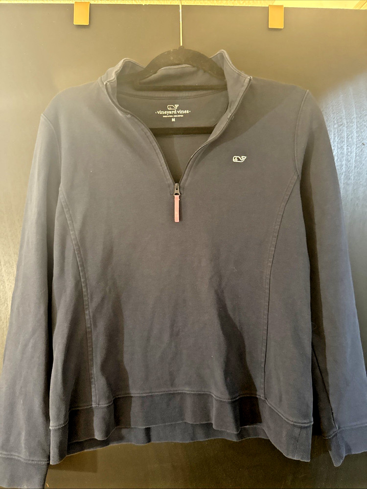 Vineyard Vines Mens navy  Performance Quarter Zip Pull Over Size Medium