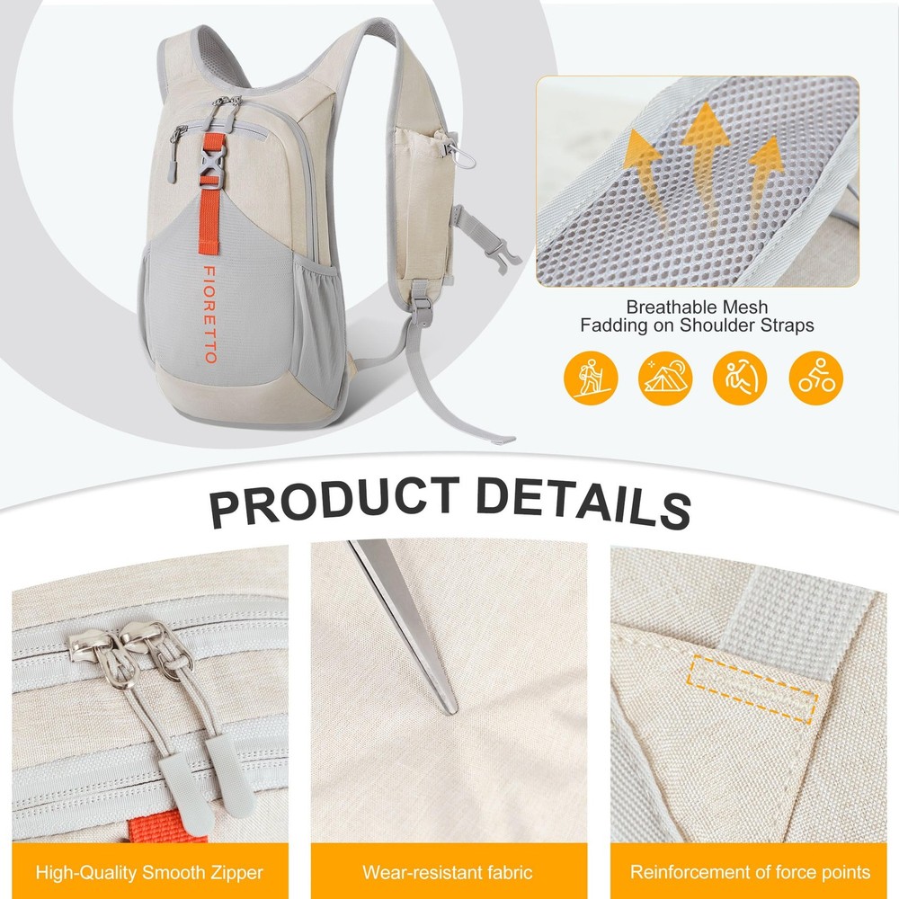 10L Hiking Backpack for Women Men Mini Packable Backpack Lightweight Small Da...