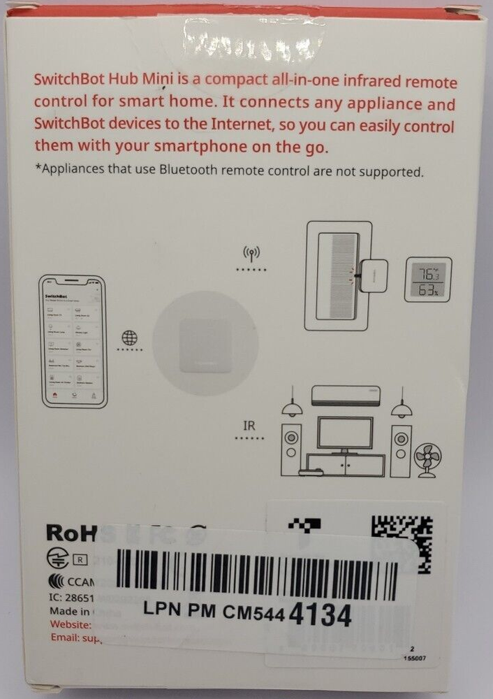 SwitchBot Hub Mini Wi-Fi Home Appliances Smart Remote Control - White