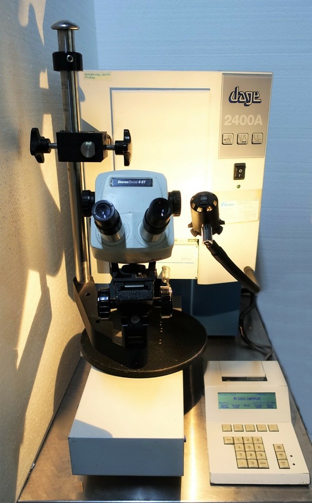 NORDSON DAGE 2400A BOND PULL TESTER w WP1KG CARTRIDGE, PRINTER & KEYPAD CONSOLE