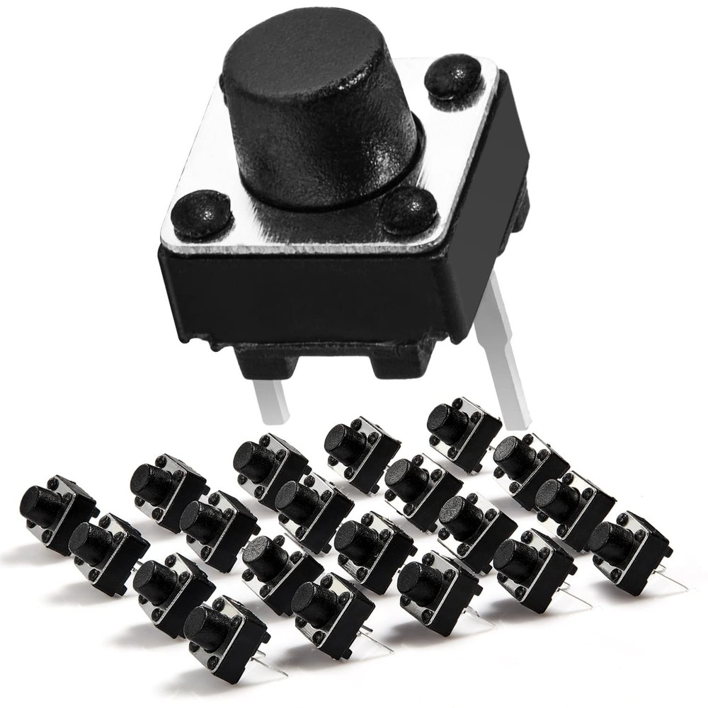20-Pack Tactile Push Button Switch 6x6mm for Arduino & Electronics Projects