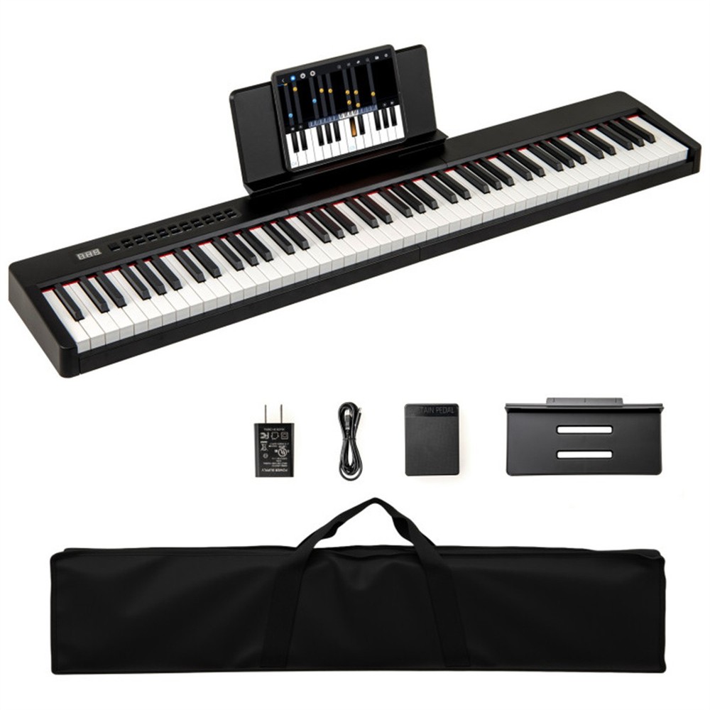 88 Key Velocity Sensitive Digital Piano Split Function for Duet Playing Black