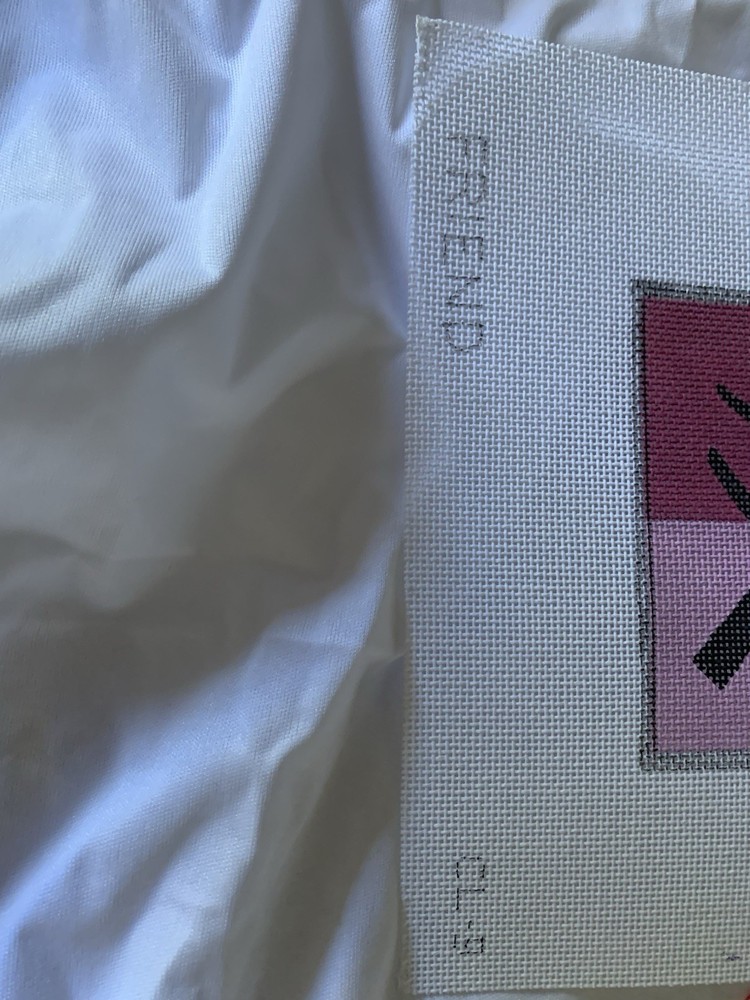 Needlepoint Canvas With Painted Mesh Grid