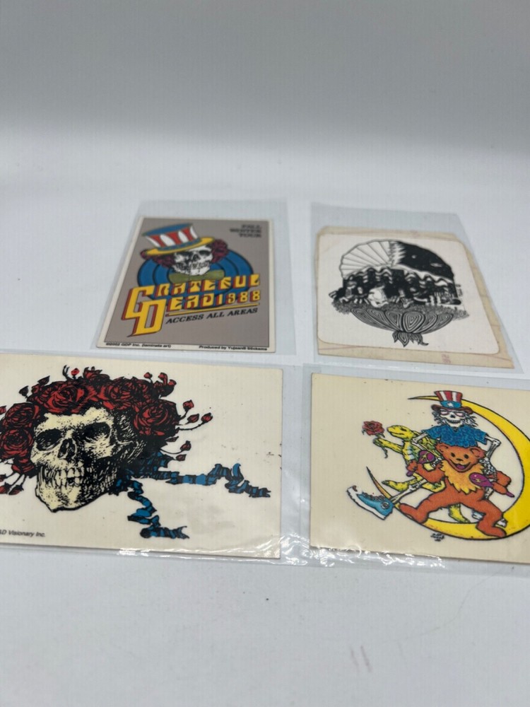Vintage Grateful Dead Psychedelic Hippy Art Window Sticker Decal Bundle Lot 4pc.