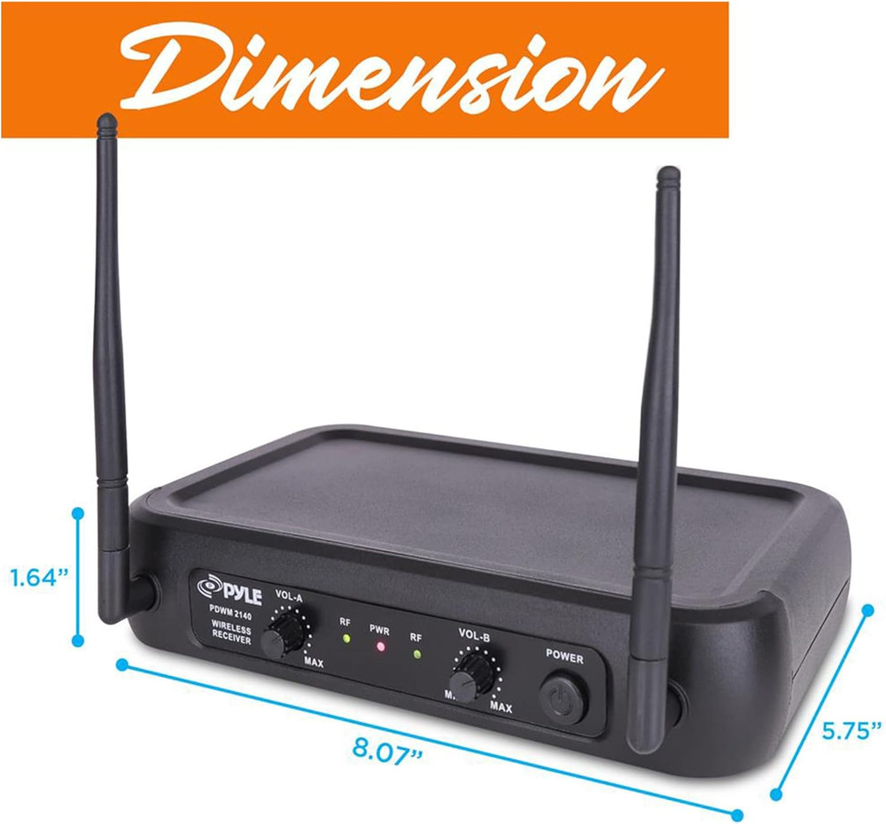Channel Microphone System-Vhf Fixed Dual Frequency Wireless Set with 2 Handheld