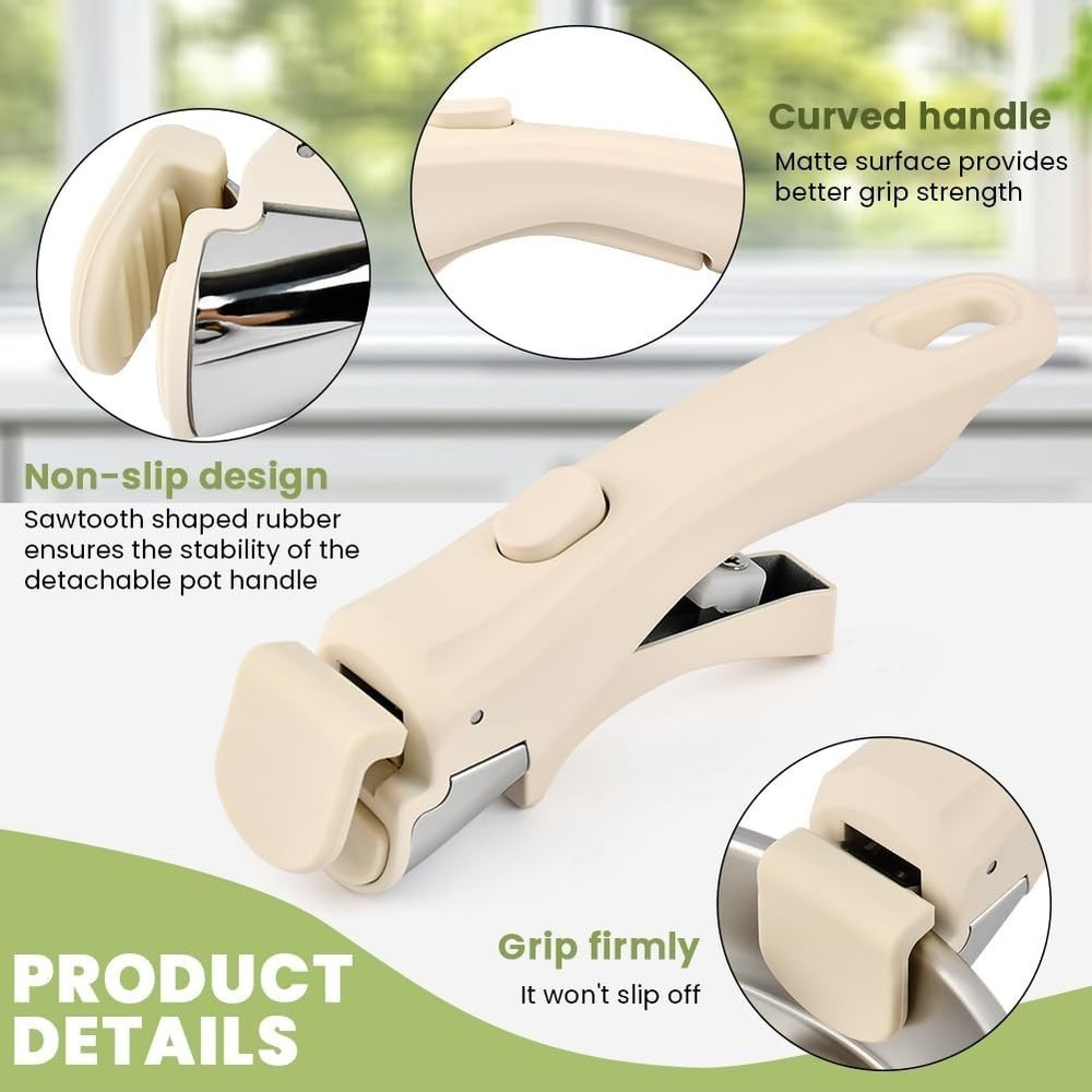 Detachable Pot Handle, Removable Replacement Handle for Pots and Pans, Univer...