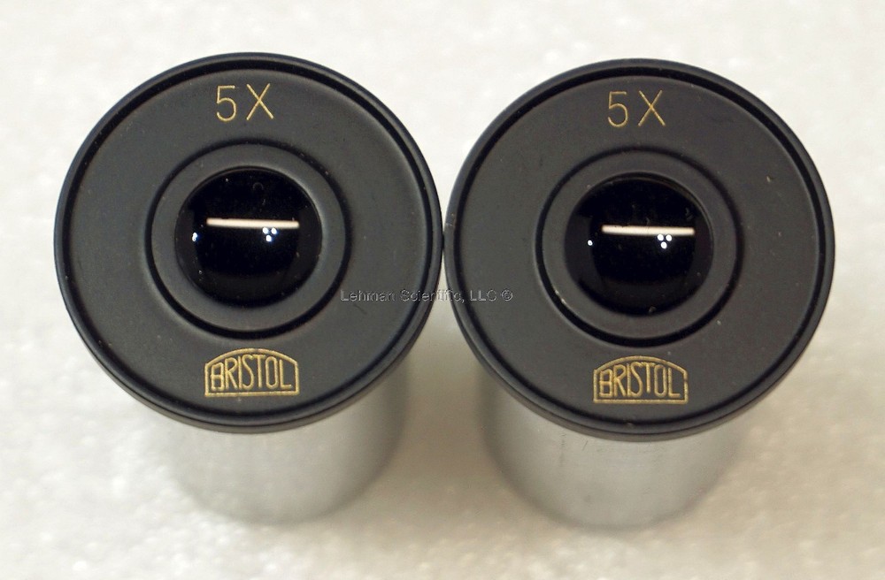 Vintage 5x Bristol microscope eyepieces.