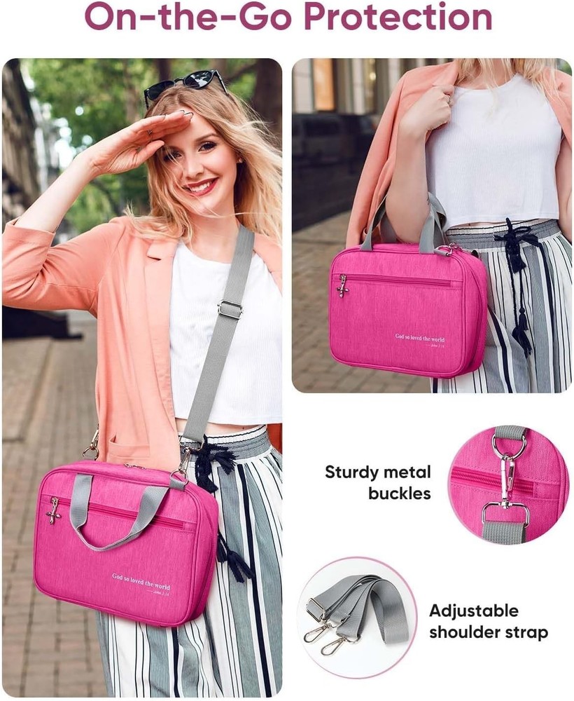 Elegant Bible Carrying Case with Adjustable Strap & Easy Access Storage