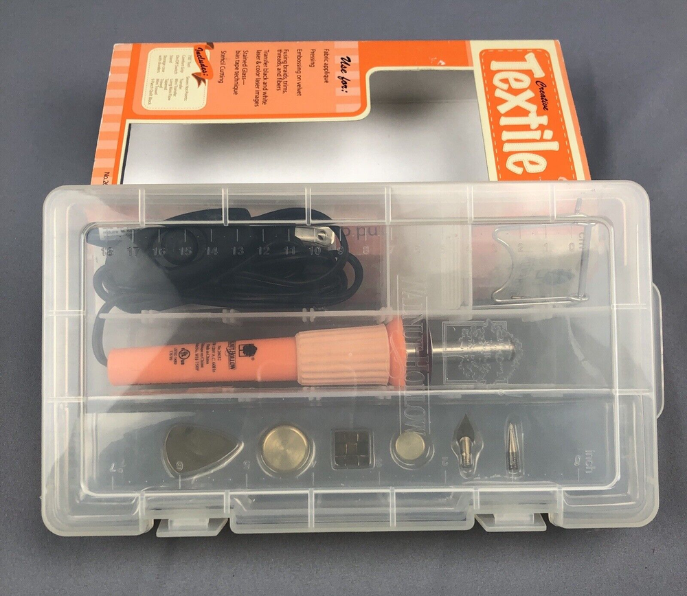 Creative Textile Fabric Tool #26032 Seven Hot Points & Case Walnut Hollow New