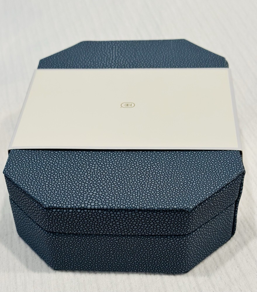 Small FAUX SHAGREEN BOX Blue STUDIO MCGEE Threshold Target HOME DECOR