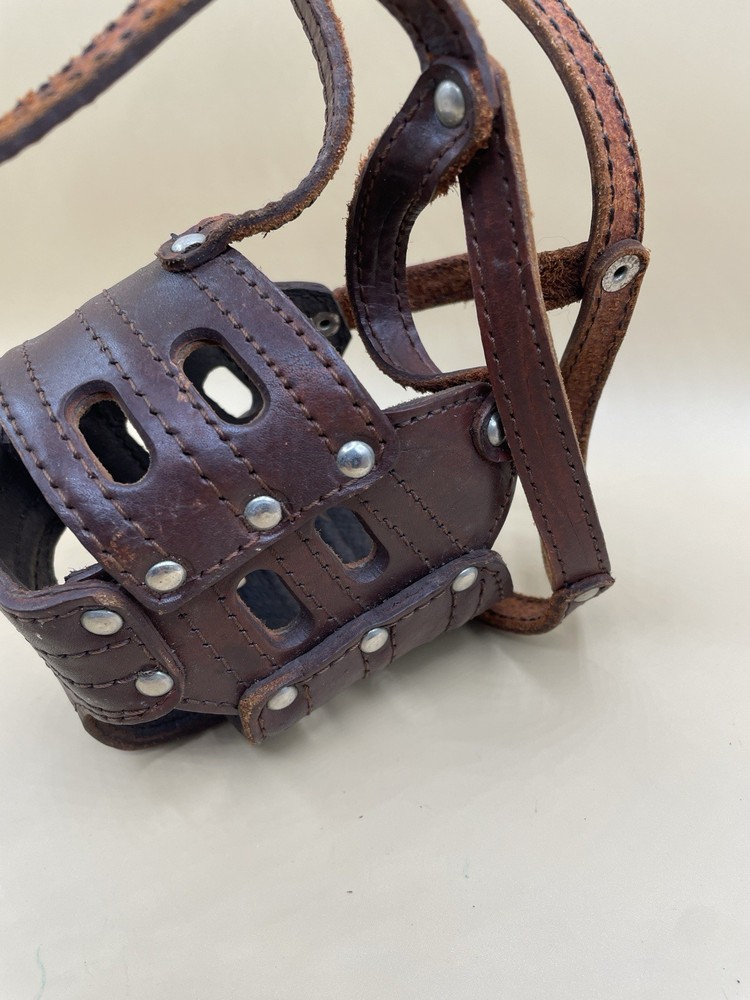 Leather Basket Muzzle For Dogs Am. Staff Large Dog