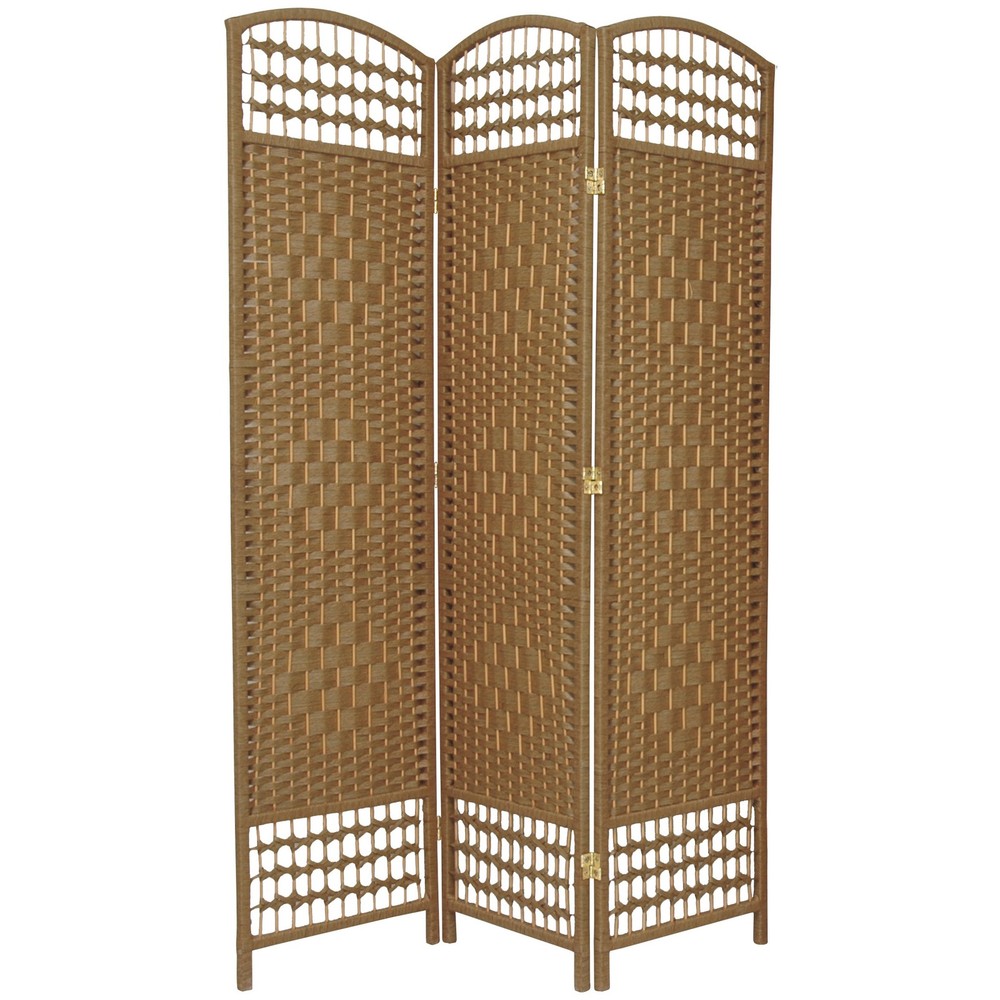 5 1/2 ft. Tall Fiber Weave Room Divider - Natural - 3 Panel
